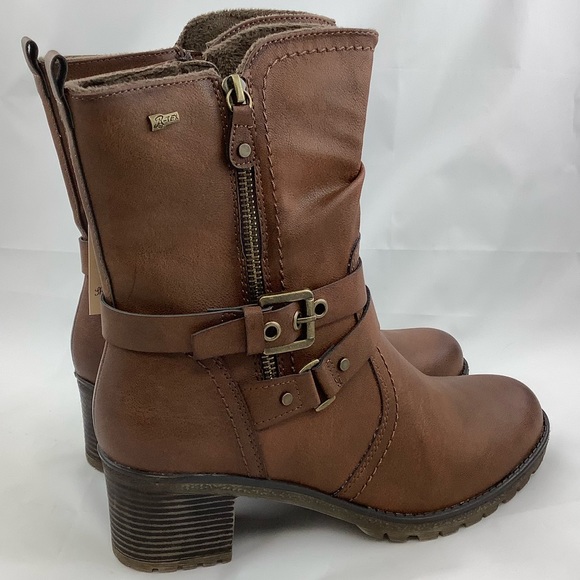 NEW ReLife Fiona Heeled Ankle Boot in Brown - Picture 4 of 7